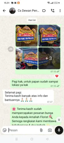 Testimonial Papan Bunga Pernikahan rancamulya